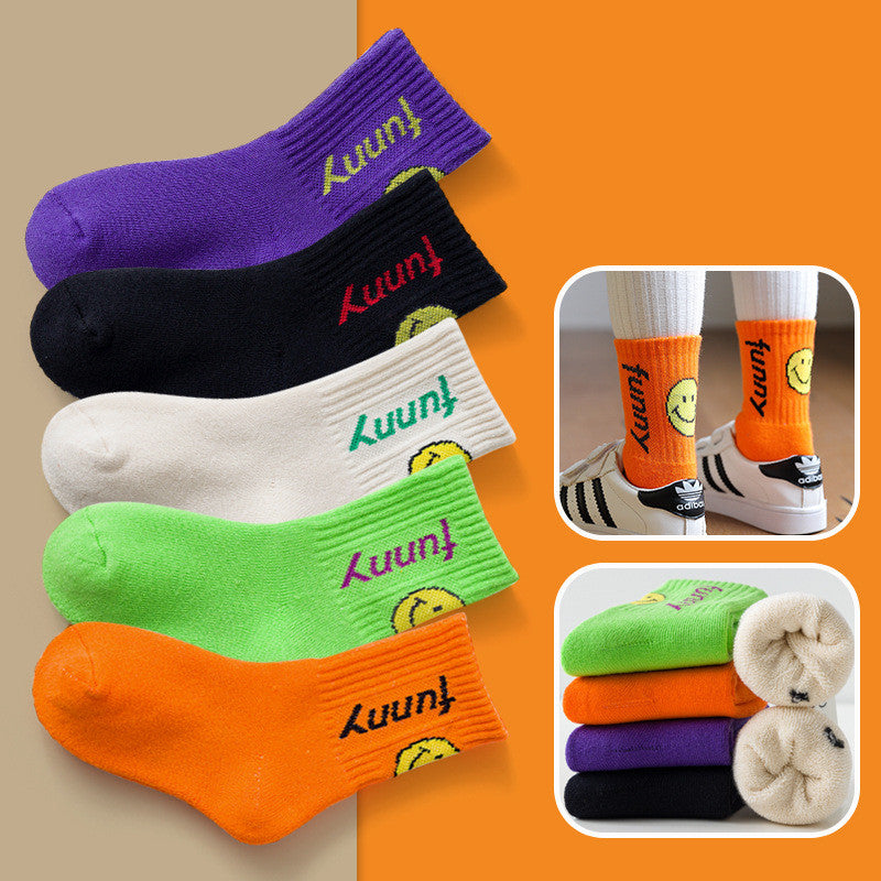 Children's Padded Terry-in-tube Baby Cotton Socks Cartoon Giraffe Towel