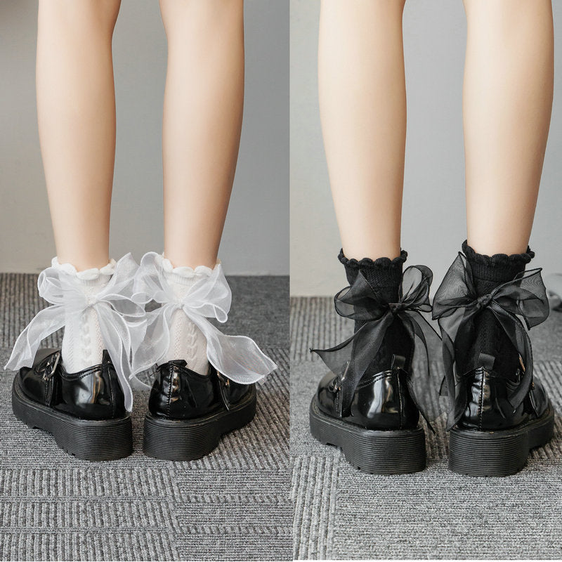 Women's Fashion Spring And Summer Bow Socks