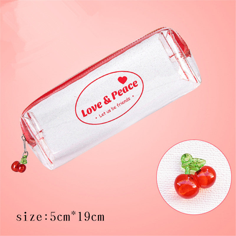Japanese And Korean Style Shiny Sweet Transparent Zipper Pencil Case