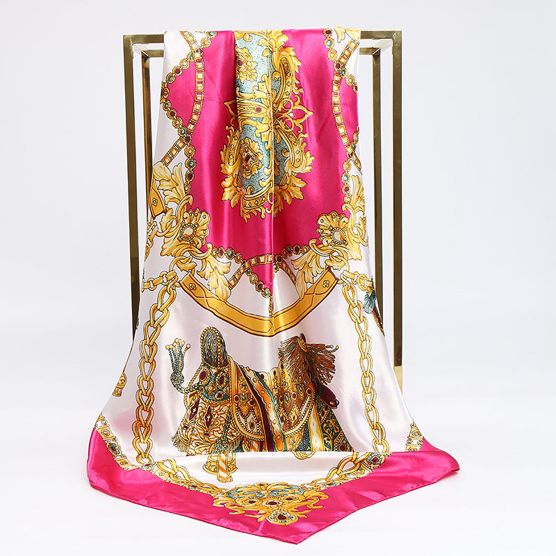 Malay Fashion Bib With Bag All-match Small Silk Scarf
