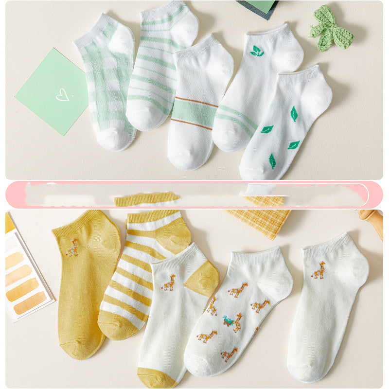 Ladies Cute Cotton Shallow Mouth Invisible Socks