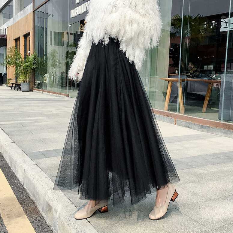 Tulle Skirt Women's Tulle Large Swing Student Skirt 3-layer