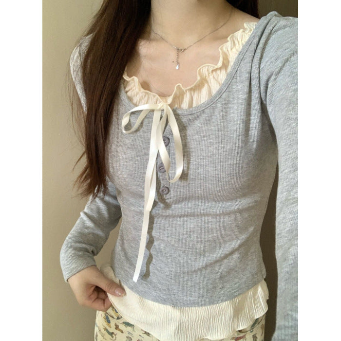 Pure Desire Lace Inner Match Bottoming Shirt