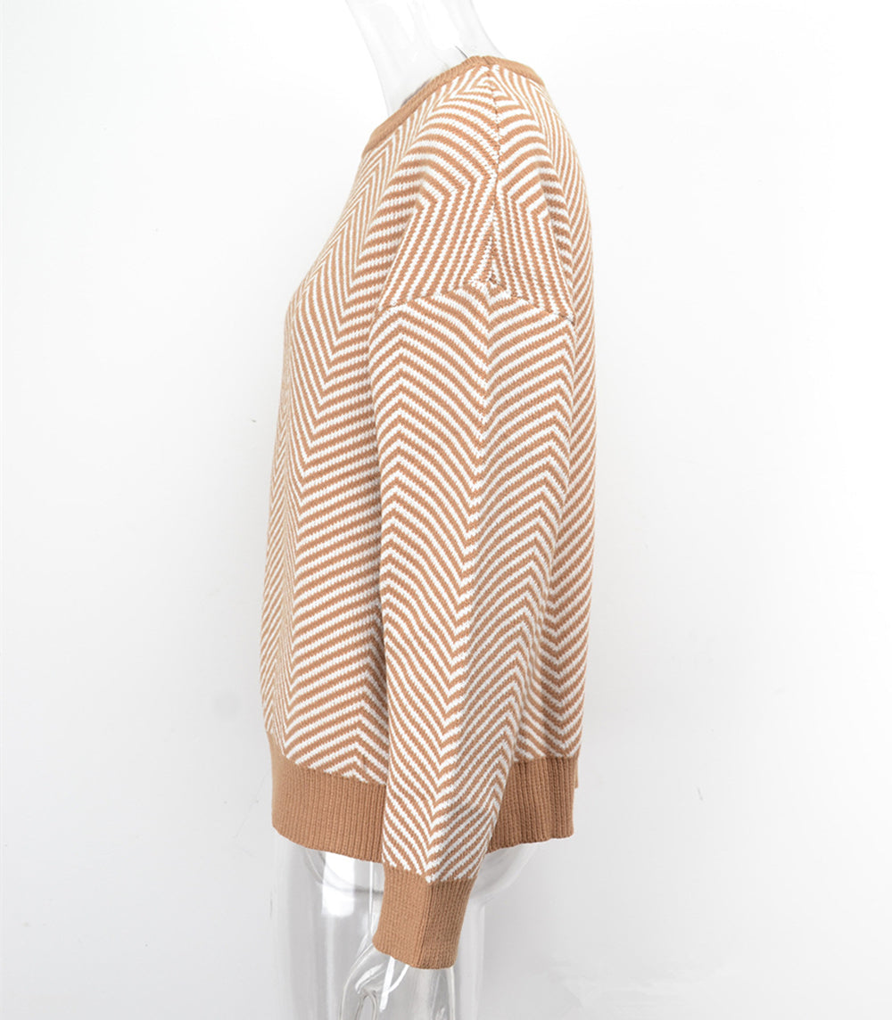 Strikket langærmet sweater til kvinder