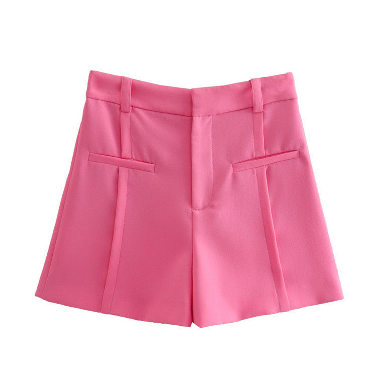 Women's Fashion Temperament Pocket Decoration High Waist Shorts