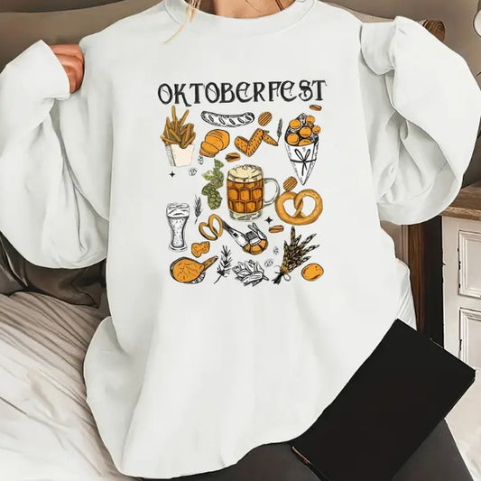 Fleeceprintet langærmet sweatshirt til hverdagsbrug