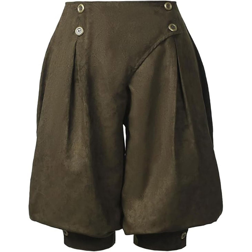 Medieval Renaissance Retro Pirate Suede High Waist Double Breasted