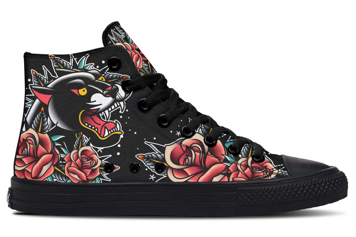 Men's And Women's Fashion Color Printing High-top Canvas Shoes