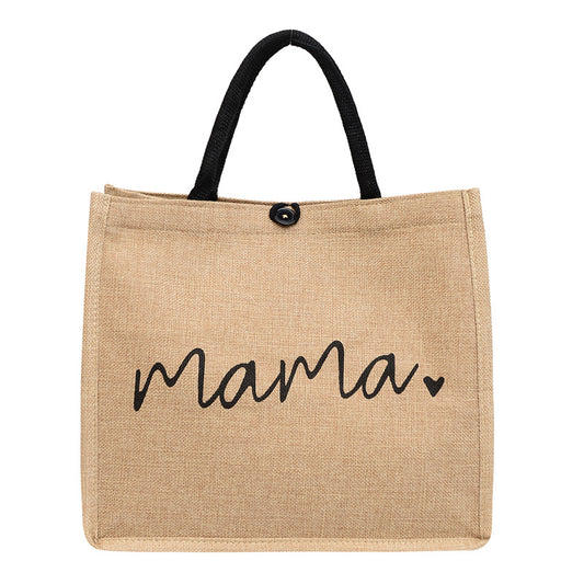 Fashion Linen Women's Bag Large Capacity Casual Shoulder Bag Korean Style Fashionable All-matching Letter Pack