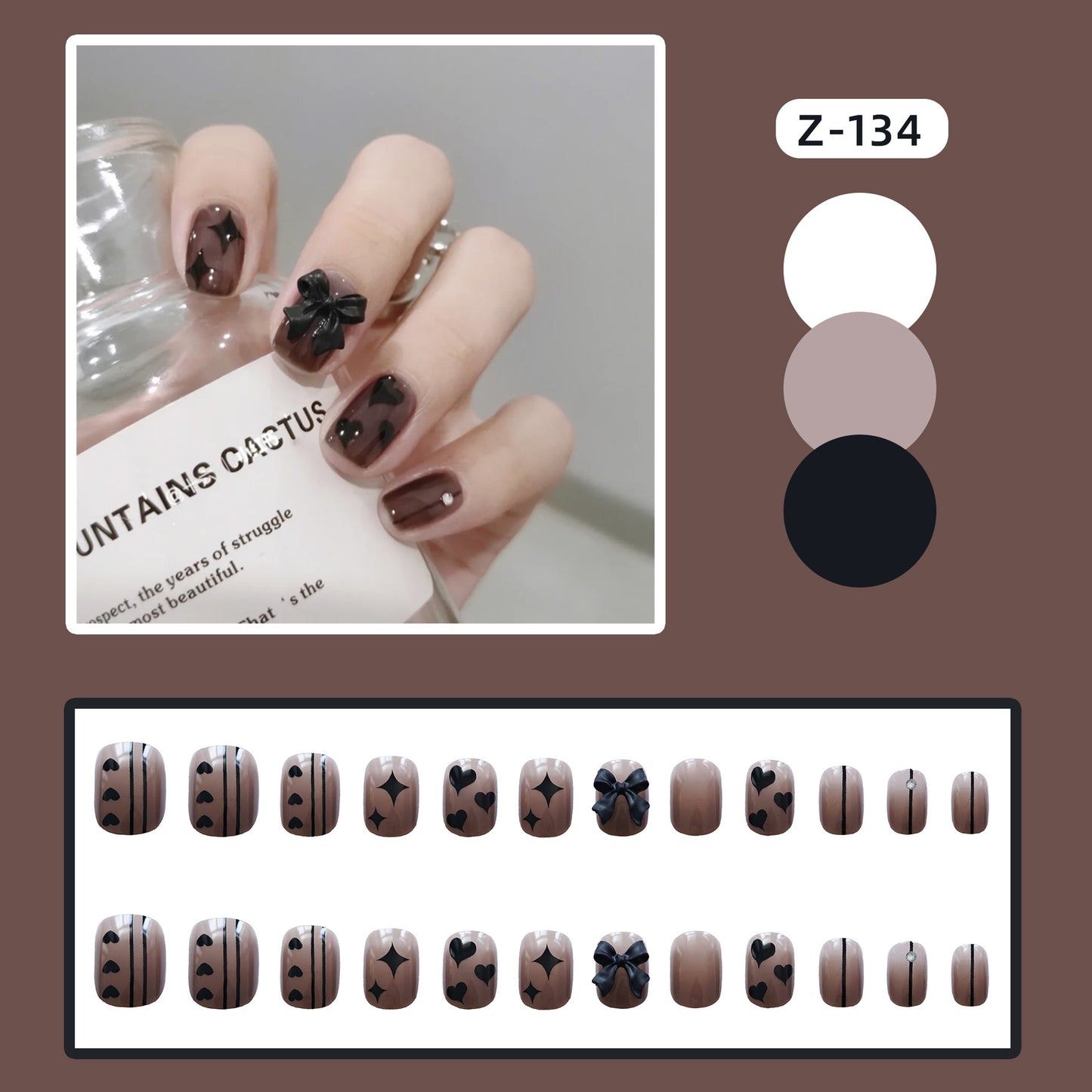 Black Butterfly Star Mane Wearable Nail Patch