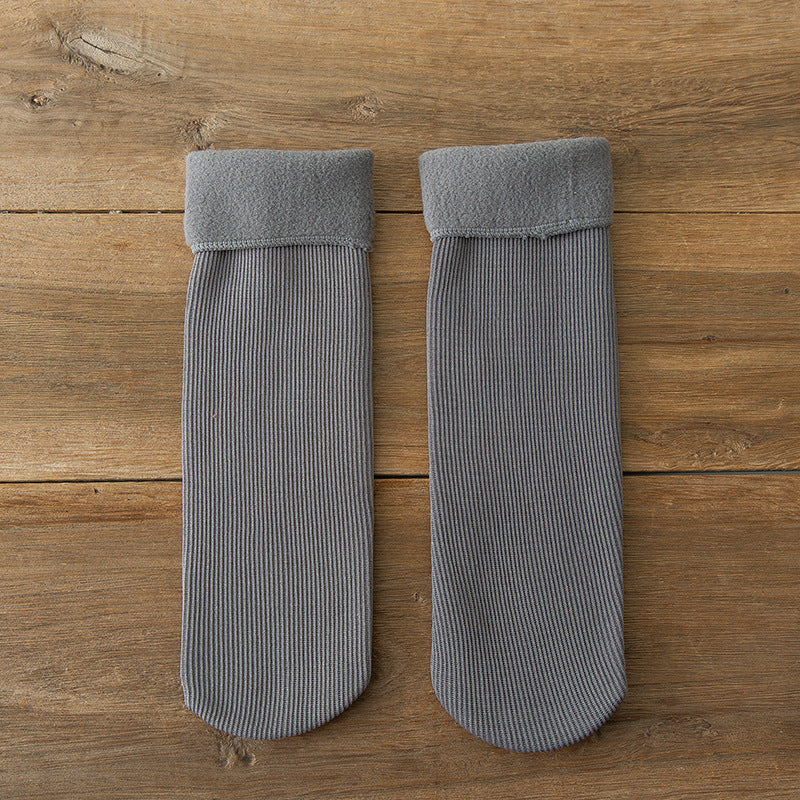 Wool Thickened Women's Medium Tube Solid Color Socks