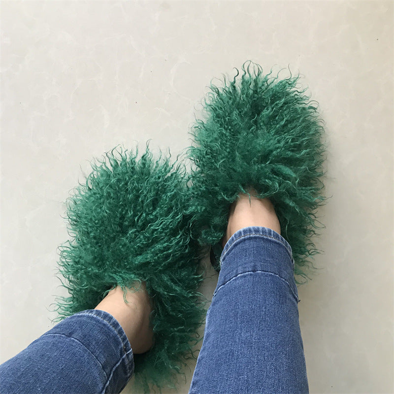 Imitation Tan Sheep Maomao Warm Women's Cotton Slippers Snow Boots