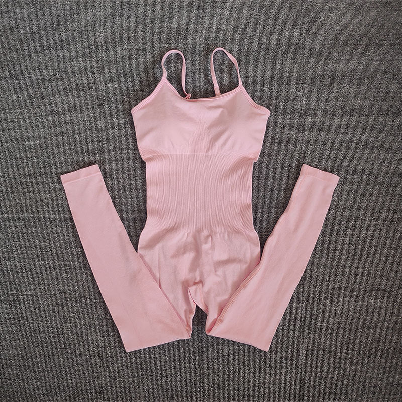 Sommer Ny Store Størrelser Bikini Sports Sling Vest Nude Feel Voldsom Sved Kropsformende S Yogashorts Jumpsuit