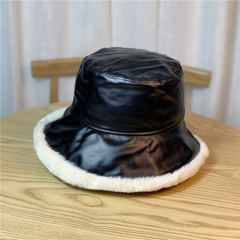 Fashion Lamb Fleece Warm Bucket Hat