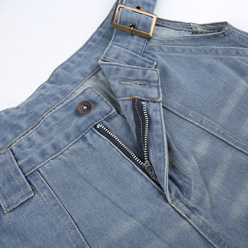 Trendy Women's Blue Hollow Design Personality