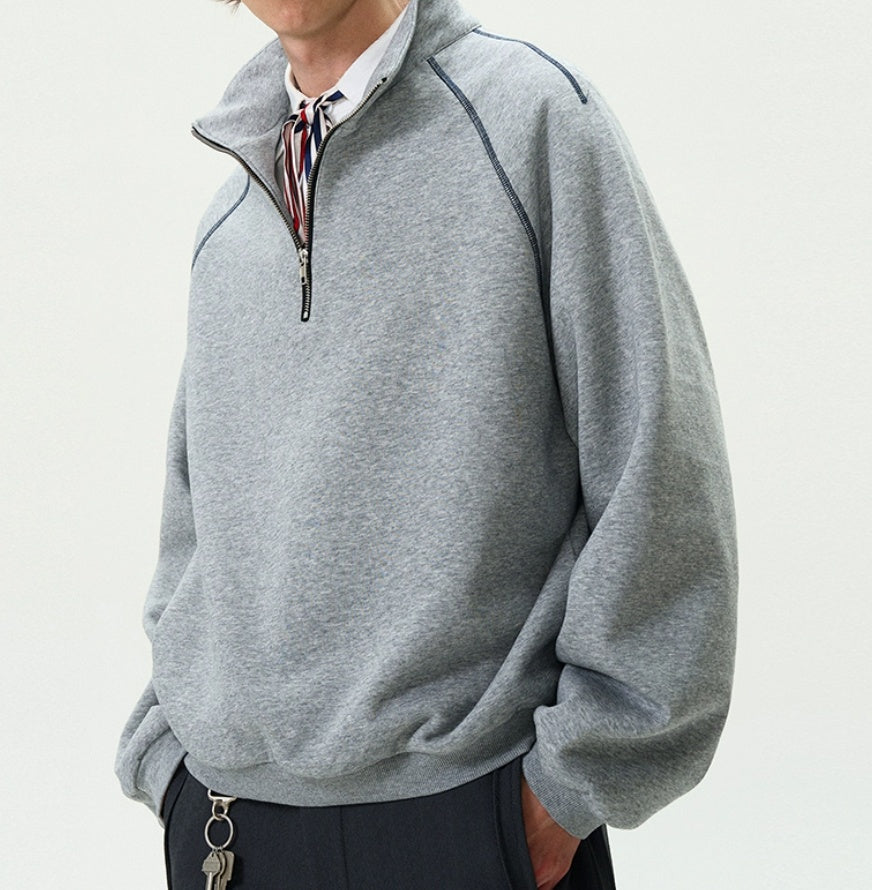 Highend Retro Halfzip Hættetrøje