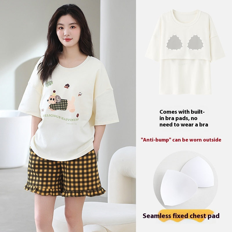 Casual Loose Home Wear Korean Style Sweet Two-piece Suit