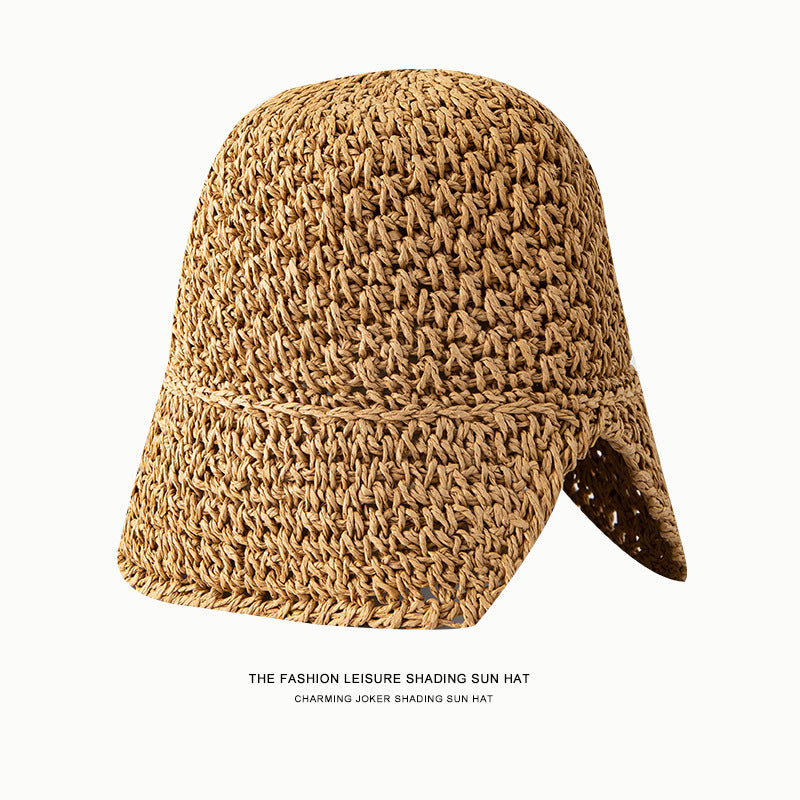 Japanese Niche Women's Hollow Knitted Bucket Hat