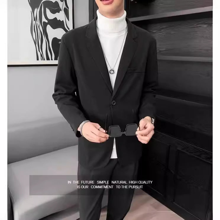 Men's Korean Casual Versatile Solid Color Jacket