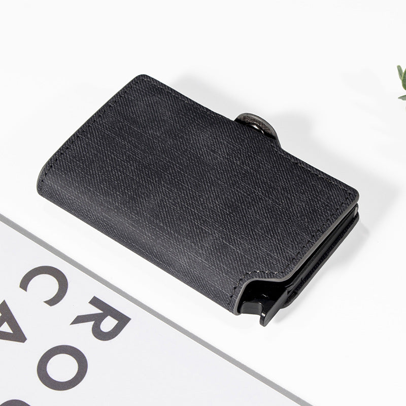 Automatic Pop-Up Aluminum Anti-theft Swipe Storage Card Holder