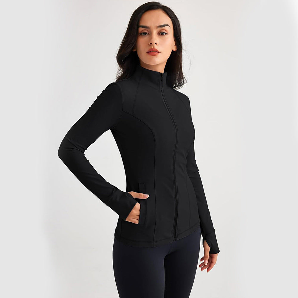 Womens High-Stretch Form-Fitting Long-Sleeve Sports Jacket