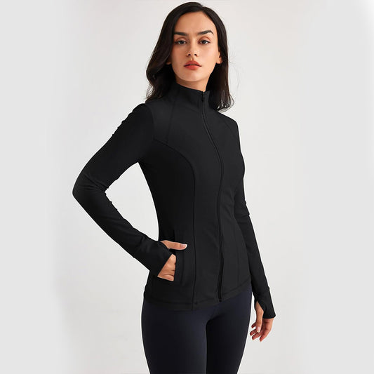 Womens High-Stretch Form-Fitting Long-Sleeve Sports Jacket