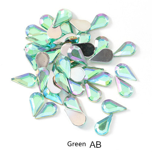 Water Drop Acrylic Flat Bottom Rhinestone DIY Nail Art Patch