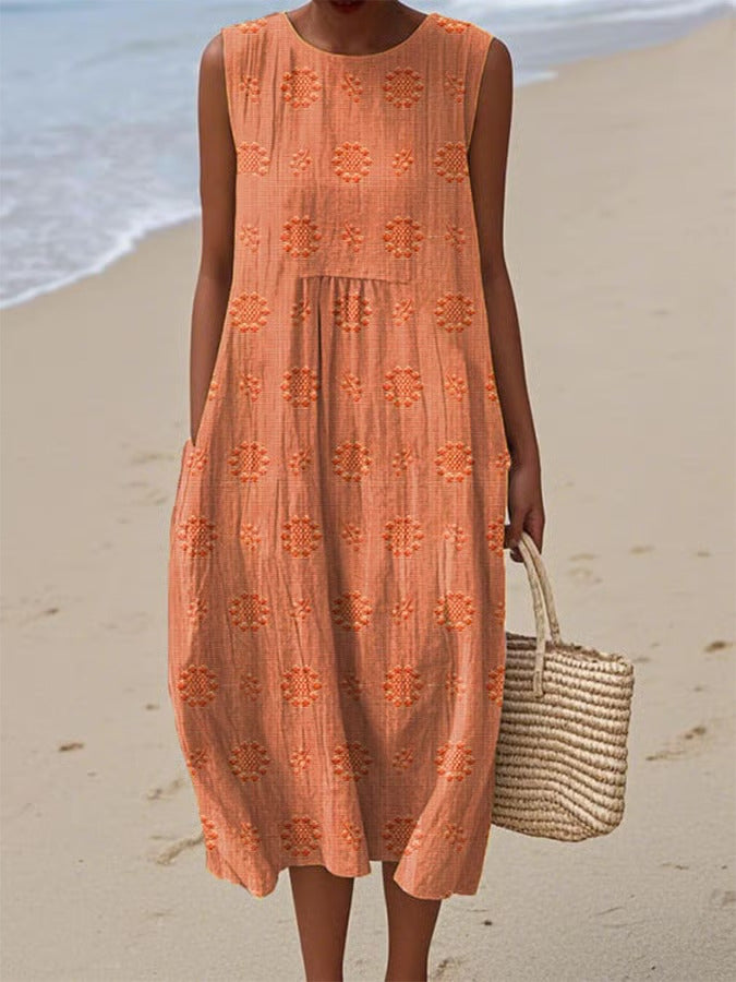 Sleeveless Casual Printed Elegant Dress