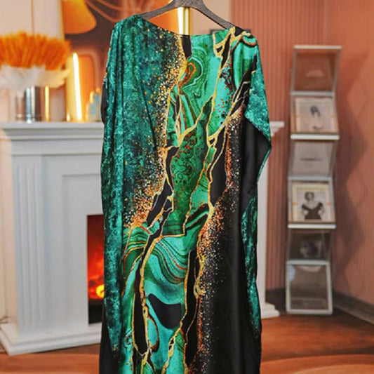 Women's Split Shawl With Contrast Color Pattern Malay Clothing