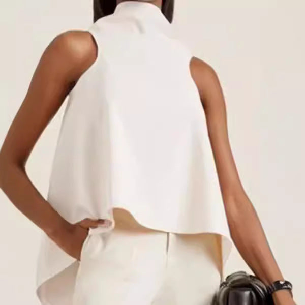 Irregular Hem Sleeveless Top Shirt For Women