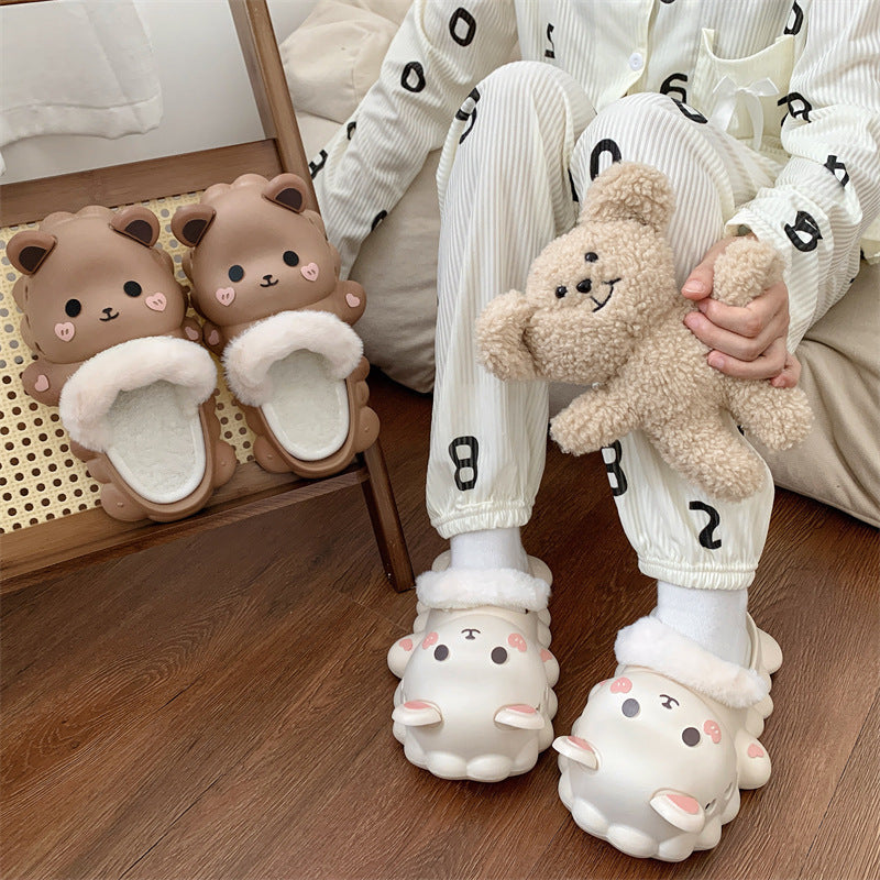 Winter Warm Thick Bottom Home Cotton Slippers