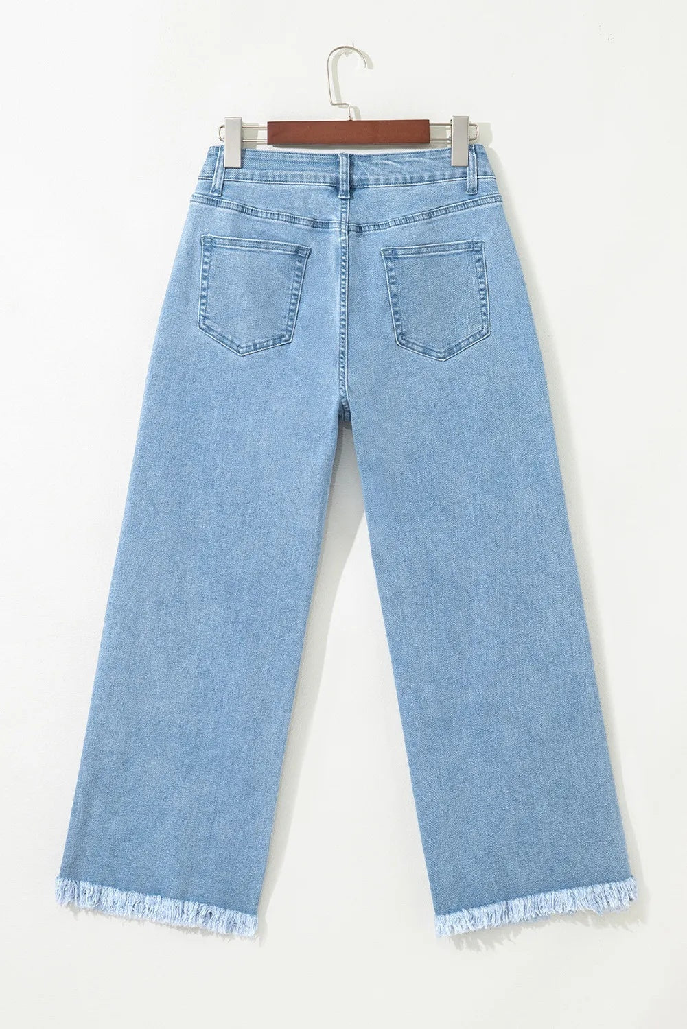 Colorful Sequined Christmas Tree Pattern Stitching Edging Three-quarter Length Wide Leg Jeans