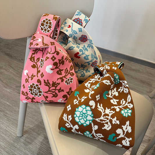 Rose Knitted Vest Handbag For Women