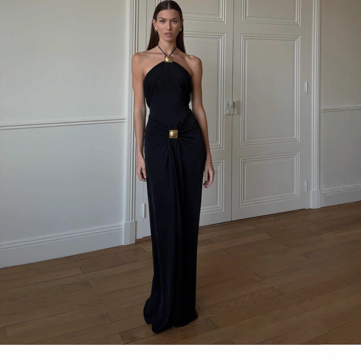 Womens Stylish Sexy Halter-neck Figure-hugging Dress