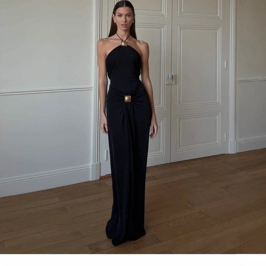 Womens Stylish Sexy Halter-neck Figure-hugging Dress