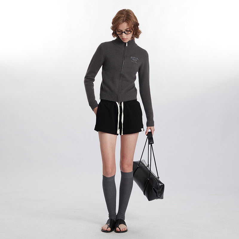 Short Hot Girl Letter Embroidery Solid Color Fashion Brand Sweater
