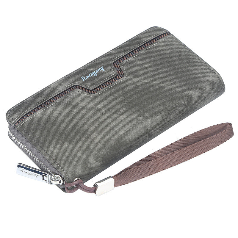 Baellerry Men's Long Zipper Wallet Tide PU Leather Handbag