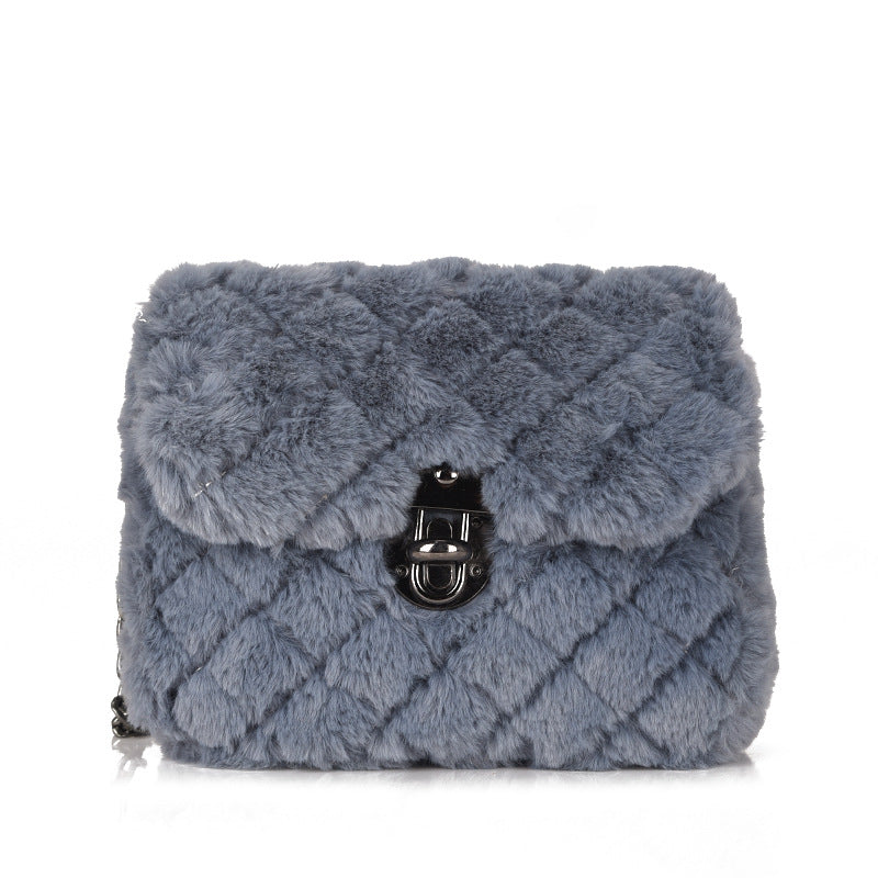Women's Fashion All-match Plush Chain Shoulder Messenger Bag