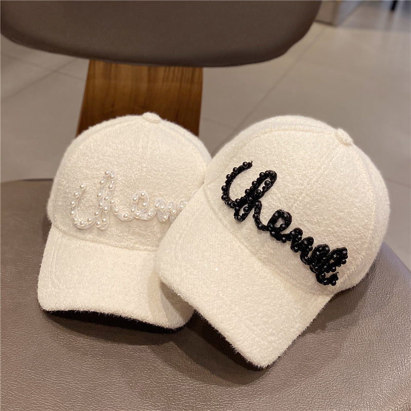Autumn And Winter Warm Pearl Versatile Baseball Hat