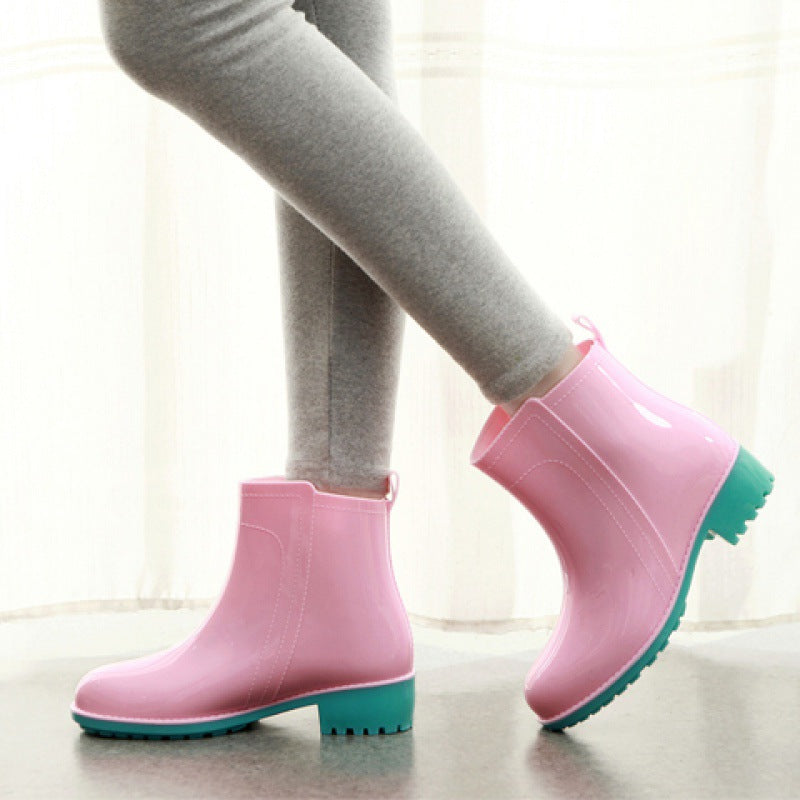 Short Tube Non-slip Adult Waterproof Shoes Women Fashion Plus Velvet