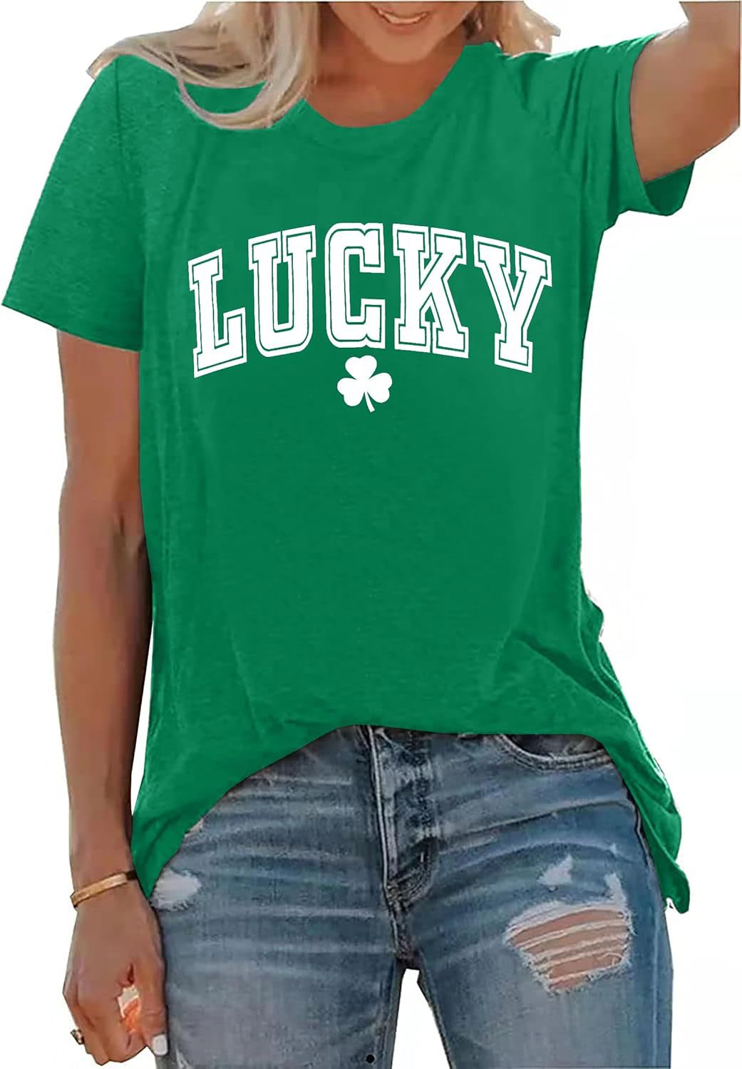 St Patricks Day Skjorter til kvinder irske Shamrock T-shirts Gra