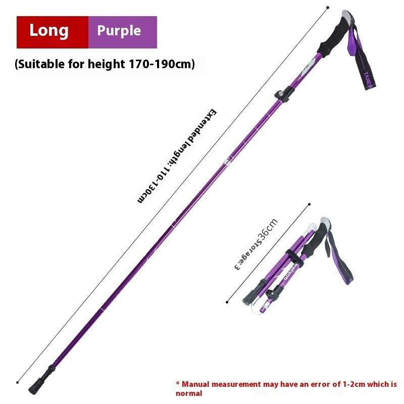 Legering Sammenfoldelig og Bærbar Teleskopisk Vandrestok/Alpenstock
