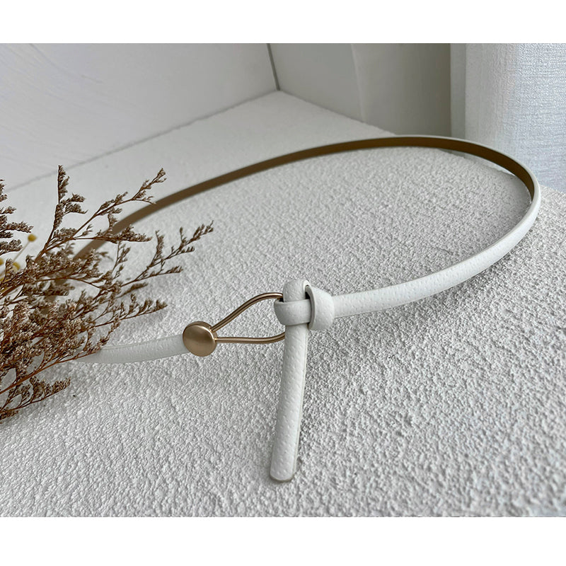 Pigskin Thin Belt Non-porous Suit Dress Decoration