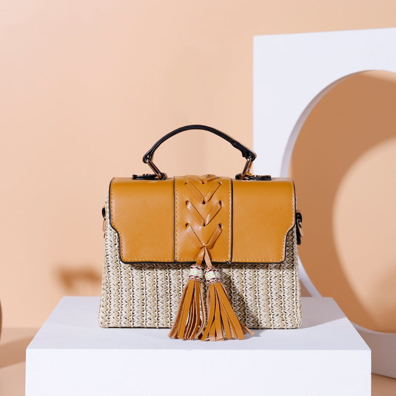 Spring And Summer New PP Straw Woven Box Bag Women