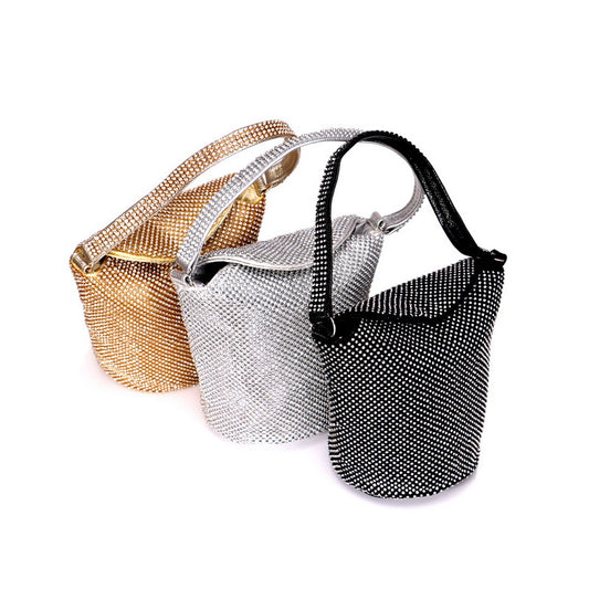 Cross-border New European And American Diamond Encrusted Dinner Bag