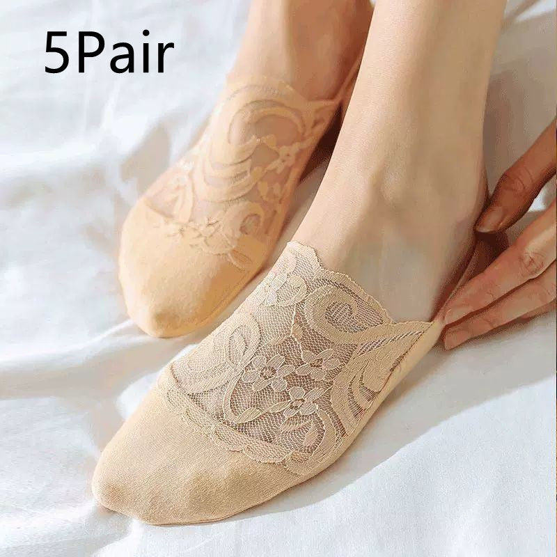 Women's Fashion Shallow Lace Boat Socks
