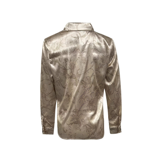 Womens SpringSummer Satin-Feel Drapey Shirt New Arrival