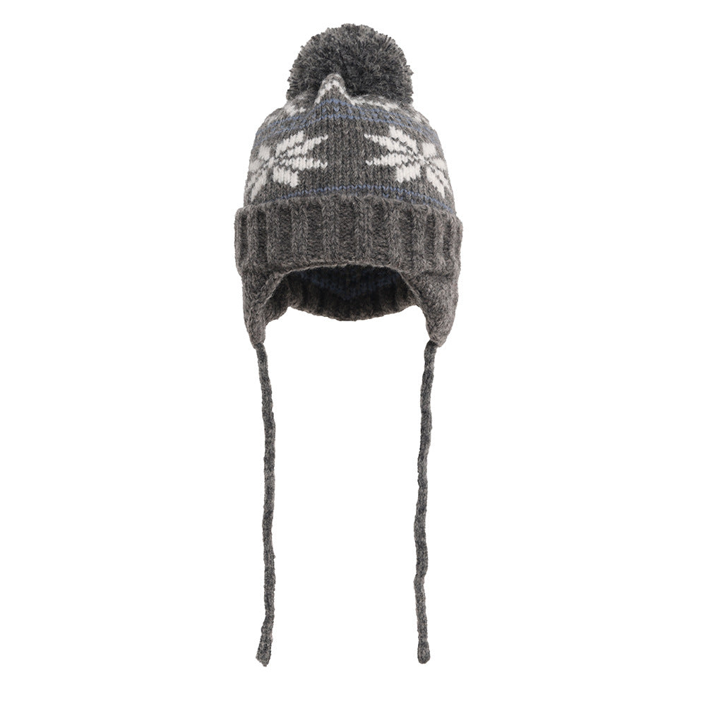 Autumn And Winter Christmas Fur Ball Snowflake Warm Hat Ear Protection Sweet