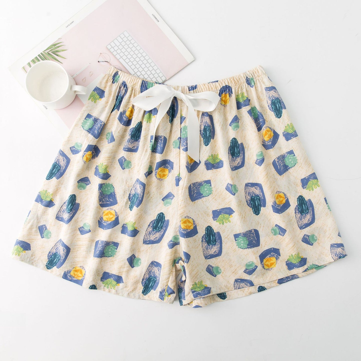 Shorts til kvinder Sommer Nye Pyjamasbukser i store størrelser, løse og tynde