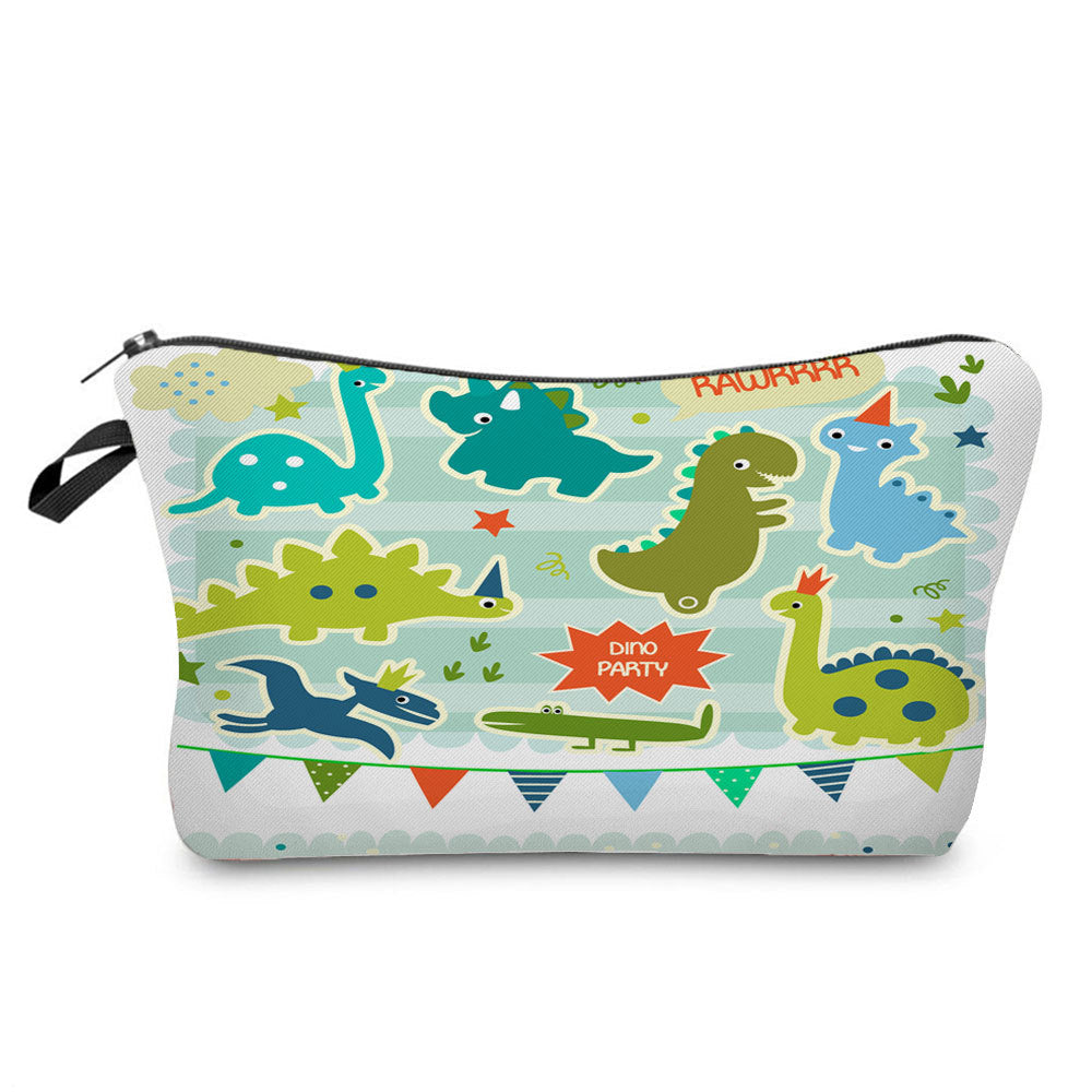 Cartoon Dinosaur Print Makeup Bag